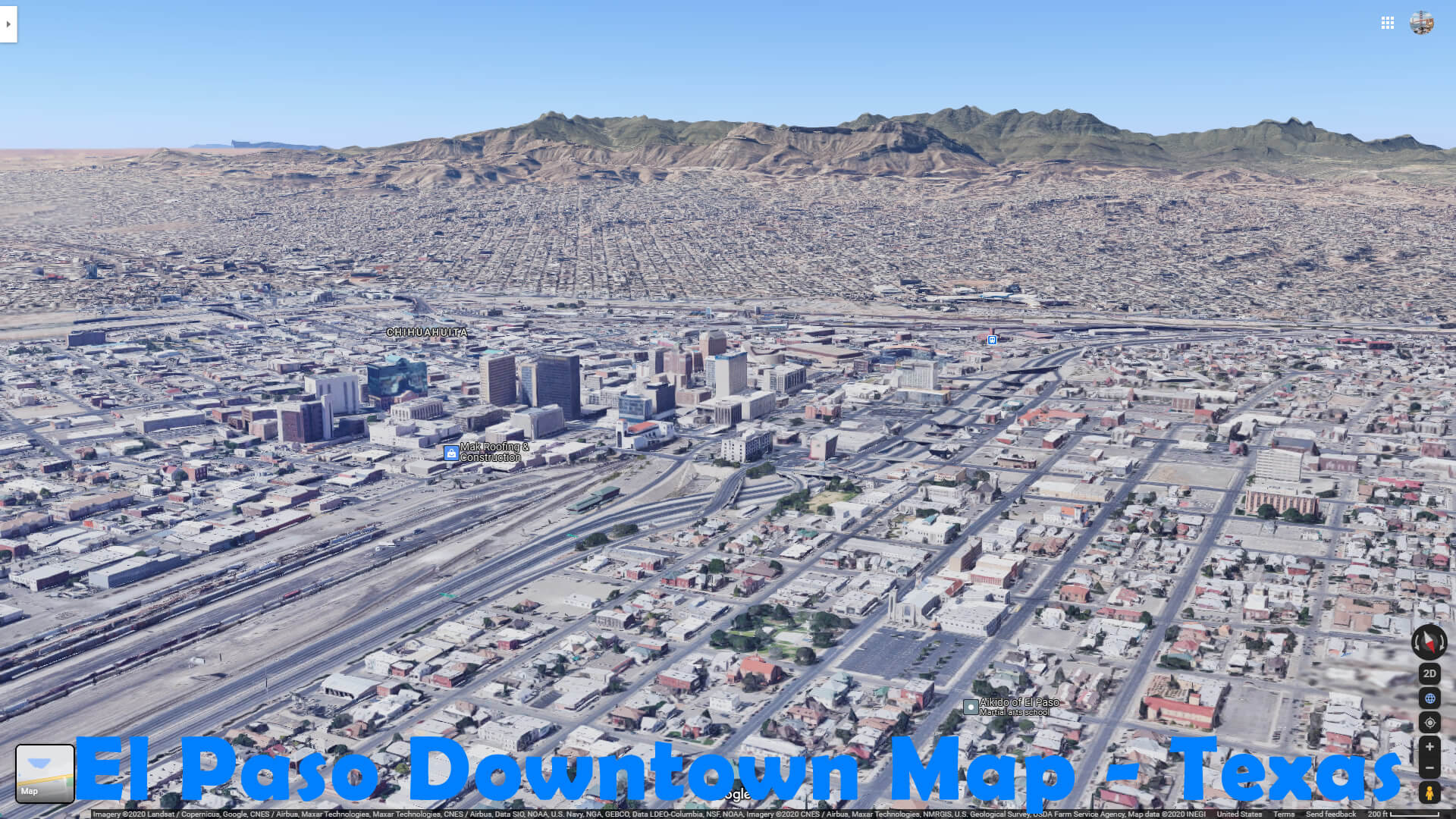 El Paso Downtown Map   Texas